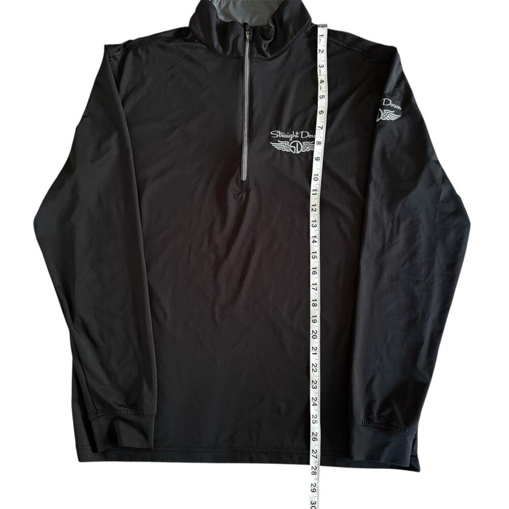 Straight Down Pullover Mens Medium Black Golf Quarter Zip Performance Stretch - Picture 6 of 10